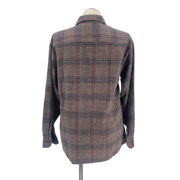 Vintage 90s 80s Great Lakes Recreation Plaid Long Sleeve Button Up Top Large - Picture 2 of 6